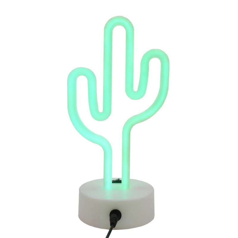 Led Neon Cactus Shape Lamp - Green - إضاءة